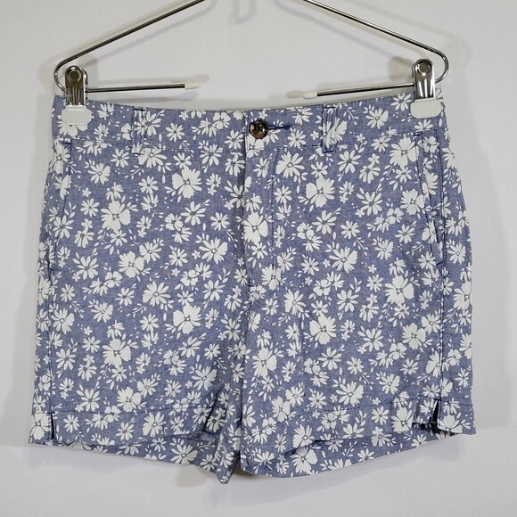 Old Navy Everyday Short high rise chambray blue floral size 4 NWOT - Picture 1 of 8